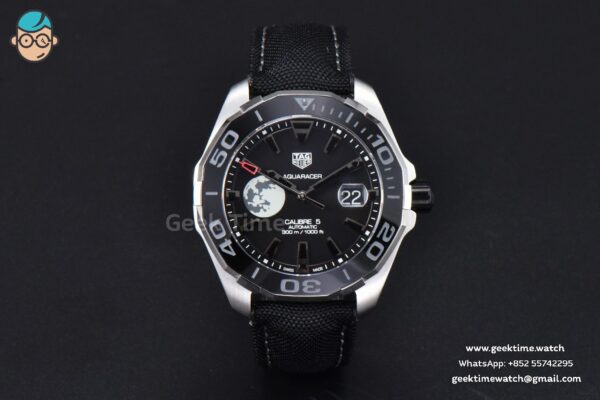 Aquaracer Caliber 5 43mm OF Black Moon Dial Black Nylon Strap SW200