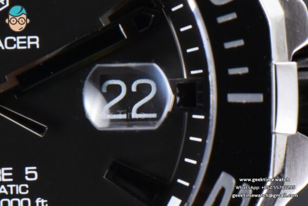 Aquaracer Caliber 5 43mm OF Black Moon Dial Black Nylon Strap SW200 - Image 6