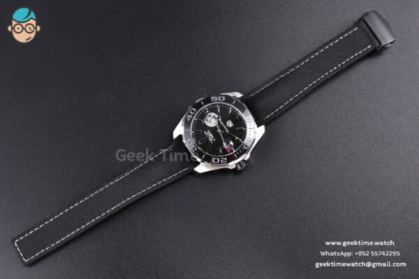 Aquaracer Caliber 5 43mm OF Black Moon Dial Black Nylon Strap SW200 - Image 27