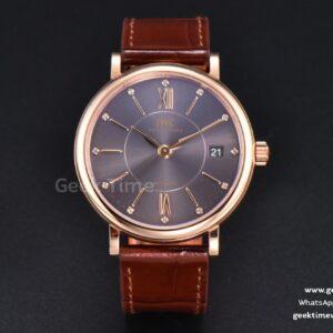 Portofino V7F 37mm RG quadrante grigio indice RG cinturino in pelle marrone A2892