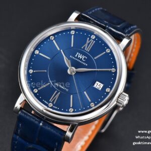 Portofino V7F 37MM Blue Dial Silver Marker Black Leather Strap A2892