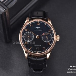 Portuguese Real PR IW500107 RG ZF 42mm quadrante nero cinturino in pelle nera