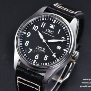 Mark XX IWC328201 40mm GSF Black Dial Black Leather Strap A2892