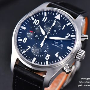 Pilot Chrono Spitfire IW377709 ZF 43MM Black Dial Black Leather Strap A7750