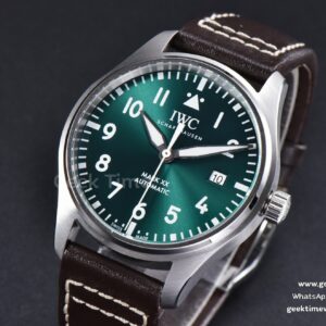 Mark XX IWC328201 40mm GSF Green Dial Brown Leather Strap A2892