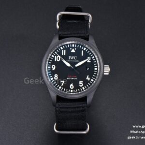 Pilot Top Gun IW326901 ZF 41mm céramique noire bracelet nylon noir A32111