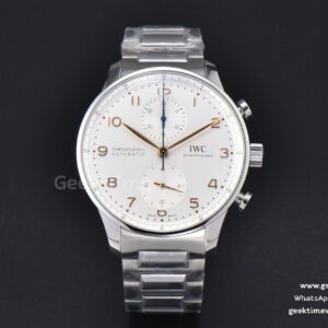 Portuguese IW371604 ZF 41mm quadrante bianco indici RG bracciale SS A96355