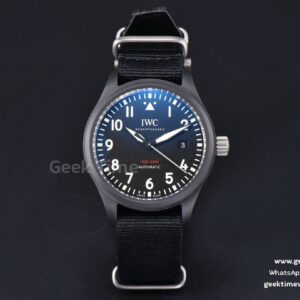 Pilot Top Gun IW326901 41mm V7F céramique noire bracelet nylon noir A32111