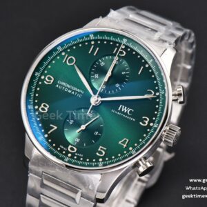 Portuguese Chrono IW3716 41mm RSF Green Dial SS Bracelet A7750