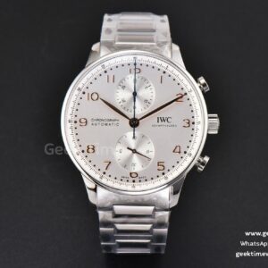 Portuguese Chrono IW3716 41mm RSF quadrante bianco lancetta YG bracciale SS A7750