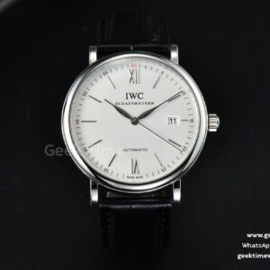 Portofino Automatic 40mm ZF quadrante bianco lancette argento cinturino nero effetto coccodrillo A9019
