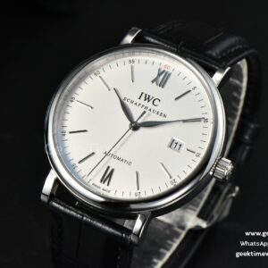 Portofino Automatic 40mm ZF White Dial Silver Hands Black Croc Strap A9019