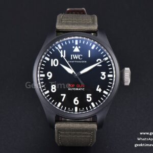 Top Gun IW326901 ceramica 41mm M+F quadrante nero cinturino in nylon verde 9015
