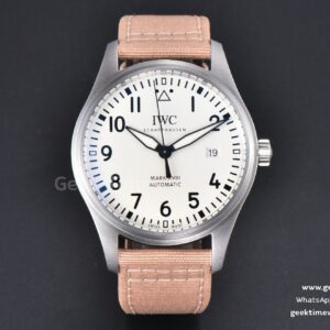 Mark XVIII IW327017 V7F 40mm White Dial Beige Leather Strap V7F A2892