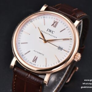 Portofino V7F 40MM RG White Dial RG Marker Brown Leather Strap A2892