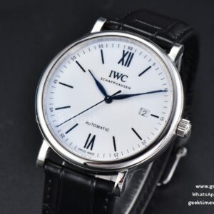 Portofino V7F 40MM White Dial Blue Hands Black Leather Strap A2892