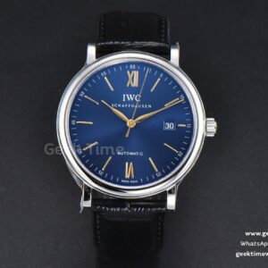Portofino V7F 40mm quadrante blu lancette YG cinturino in pelle nera A2892