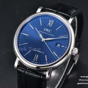 Portofino V7F 40MM Blue Dial Silver Hands Black Leather Strap A2892
