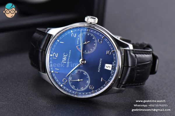 Portuguese Real PR IW500710 ZF 42MM Blue Dial Black Leather Strap A51011 - Image 9