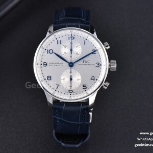 Portugieser Chrono IW371446 ZF 41mm quadrante bianco cinturino blu Cal69355