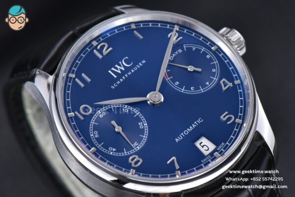 Portuguese Real PR IW500710 ZF 42MM Blue Dial Black Leather Strap A51011 - Image 10