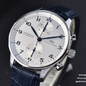 Portugieser Chrono IW371446 ZF 41MM White Dial Blue Strap Cal69355