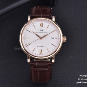 Portofino ‘150 Years’ 40mm V7F RG cadran blanc index RG bracelet cuir marron A2892/SW200