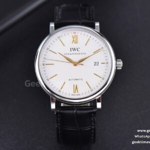 Portofino ‘150 Years’ 40mm V7F cadran blanc index YG bracelet cuir noir A2892/SW200
