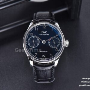 Portuguese Real PR IW500703 ZF 42mm quadrante nero cinturino in pelle nera A51011
