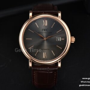 Portofino Automatic 40mm ZF RG cadran gris index RG bracelet croco marron A9019
