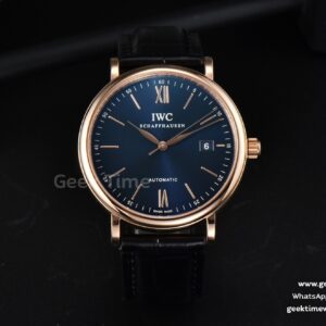 Portofino Automatic 40mm ZF RG cadran bleu index RG bracelet croco noir A9019