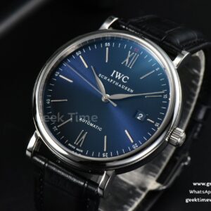 Portofino Automatic 40mm ZF Blue Dial Silver Hands Black Croc Strap A9019