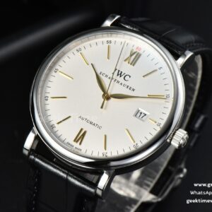Portofino Automatic 40mm ZF White Dial YG Hands Black Croc Strap A9019