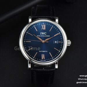 Portofino Automatic 40mm ZF cadran bleu aiguilles RG bracelet croco noir A9019