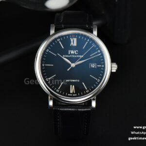 Portofino Automatic 40mm ZF cadran noir index argentés bracelet croco noir A9019