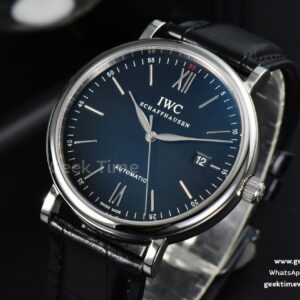 Portofino Automatic 40mm ZF Black Dial Silver Marker Black Croc Strap A9019