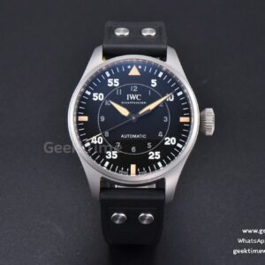 Big Pilot IW329701 Titanium M+F 43.8mm Black Dial Black Rubber Strap SEIKO 8N-24