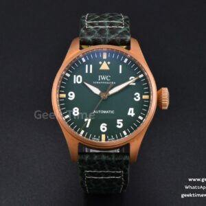 Big Pilot IW329702 Bronze M+F 43.8mm Green Dial Green Leather Strap SEIKO 8N-24