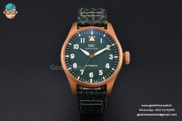Big Pilot IW329702 Bronze M+F 43.8MM Green Dial Green Leather Strap SEIKO 8N-24 - Image 2