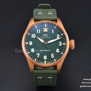Big Pilot IW329702 Bronze M+F 43.8mm Green Dial Green Rubber Strap SEIKO 8N-24