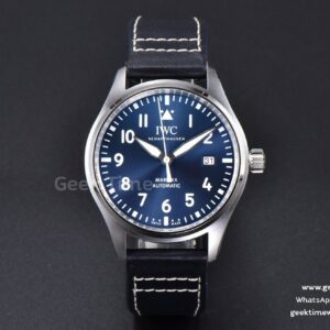 Pilot Mark XX IW328203 ZF 40mm cadran bleu bracelet cuir bleu foncé A32111
