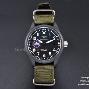 Mark XVIII Top Gun IW324712 ZF 41mm Black Ceramic Green Nylon Strap A32111