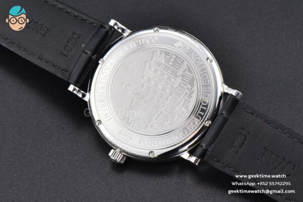 Portofino V7F 40MM Diamond Silver Dial Black Leather Strap A2892 - Image 14