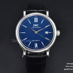 Portofino V7F 40mm quadrante blu cinturino in pelle nera A2892