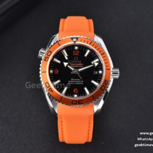 Planet Ocean 600m 42mm VSF Black Dial Orange Bezel Orange Rubber Strap A8500
