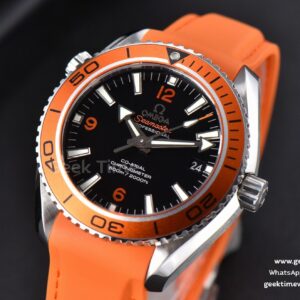 Planet Ocean 600m 42mm VSF Black Dial Orange Bezel Orange Rubber Strap A8500