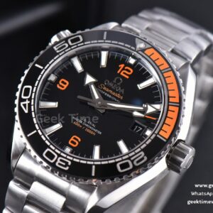 Planet Ocean 600m 43.5mm VSF Black Dial 1/4 Orange Bezel SS Bracelet A8900