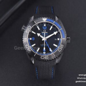 Planet Ocean 600m Deep Black Real Ceramic 45.5mm VSF Black/Blue Dial Black Rubber Strap A8906