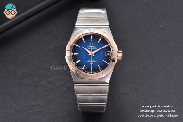 Constellation VSF 38MM RG/SS Blue Textured Dial RG/SS Bracelet A8500 - Image 2