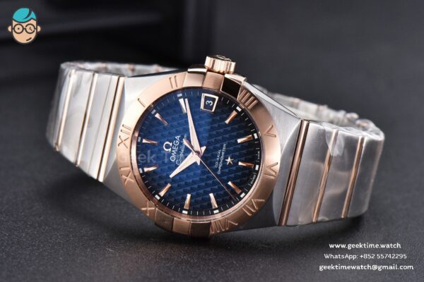 Constellation VSF 38MM RG/SS Blue Textured Dial RG/SS Bracelet A8500 - Image 9